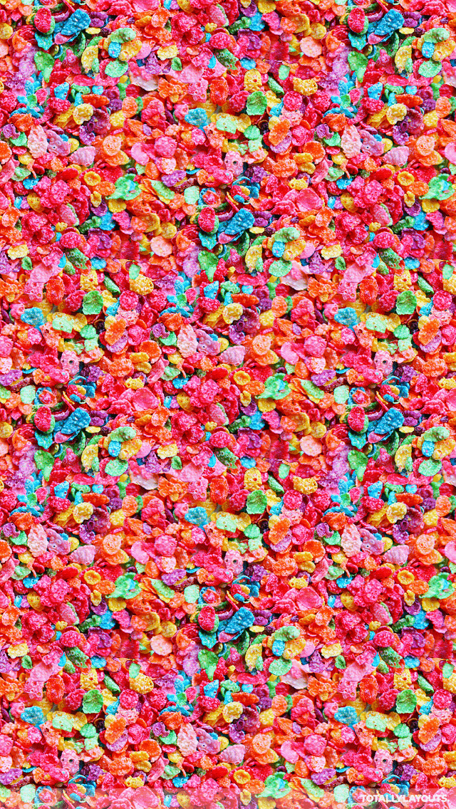Colorful Cereal Flakes iPhone Wallpaper Food
