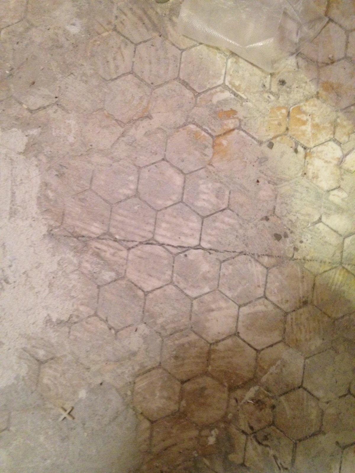 Photo Of The Carrara Subway Tile Being Installed Herringbone Style