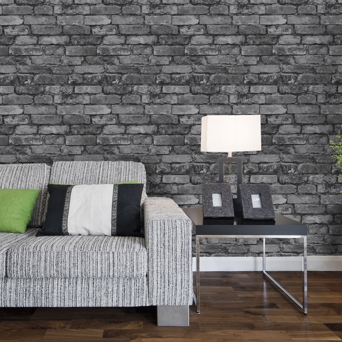Home Shop By Brand Fine Decor Rustic Charcoal Bricks Wallpaper
