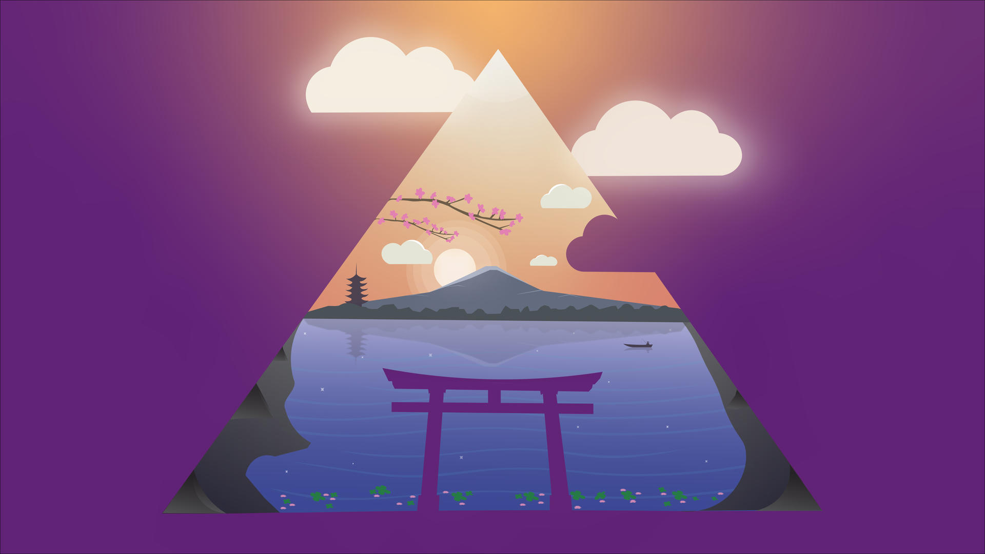 Minimal Scenery Triangle Wallpaper Japan Style By Thetruemask On