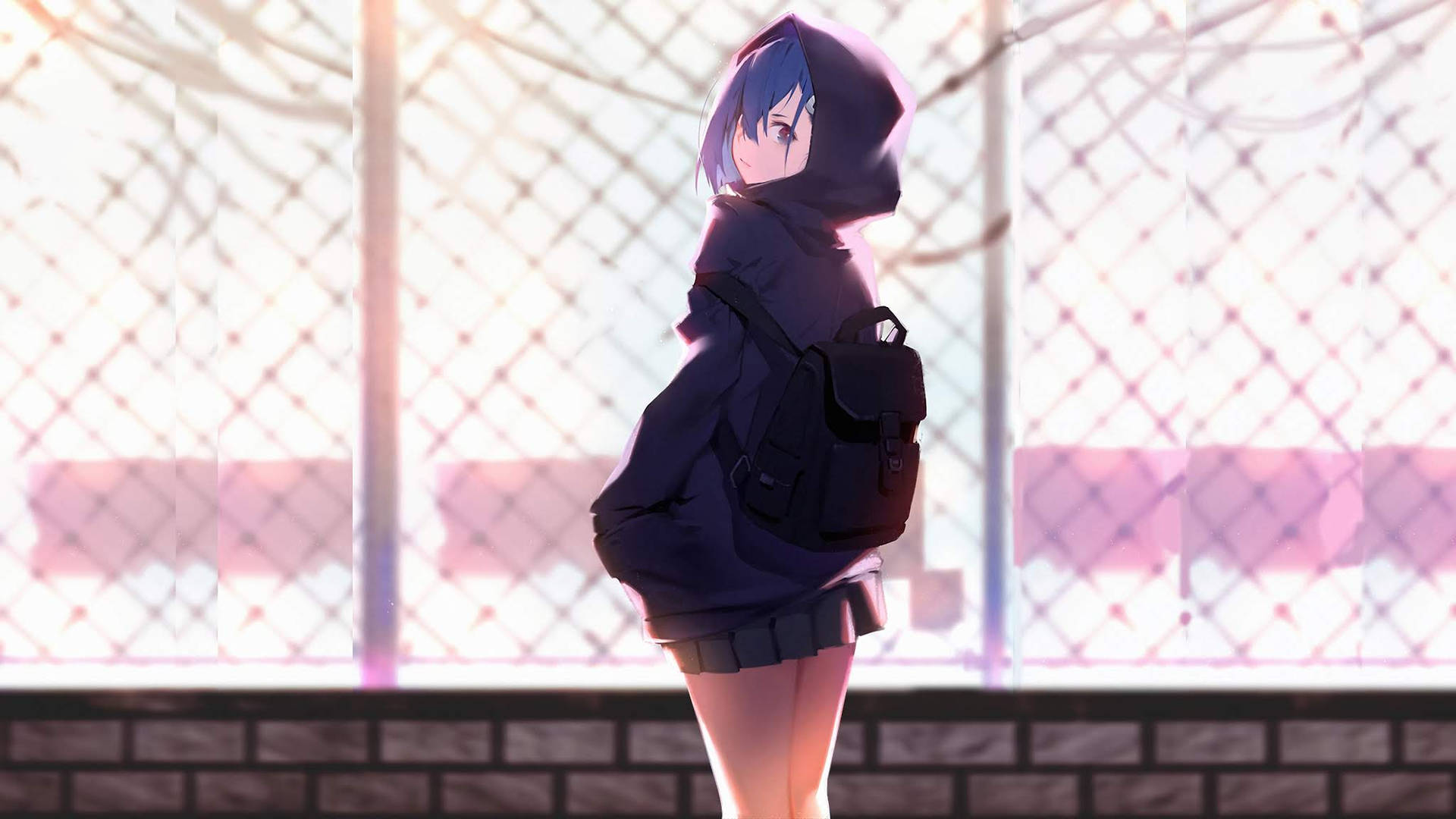 Anime Girl Hoodie Wallpaper