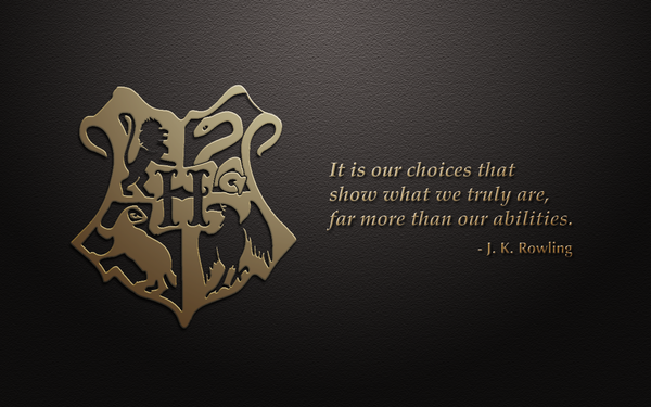 Hogwarts crest with quote by kybrdgal on