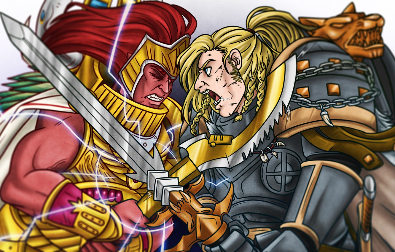 Wallpaper Space Wolves Fight Battle Warhammer Leman