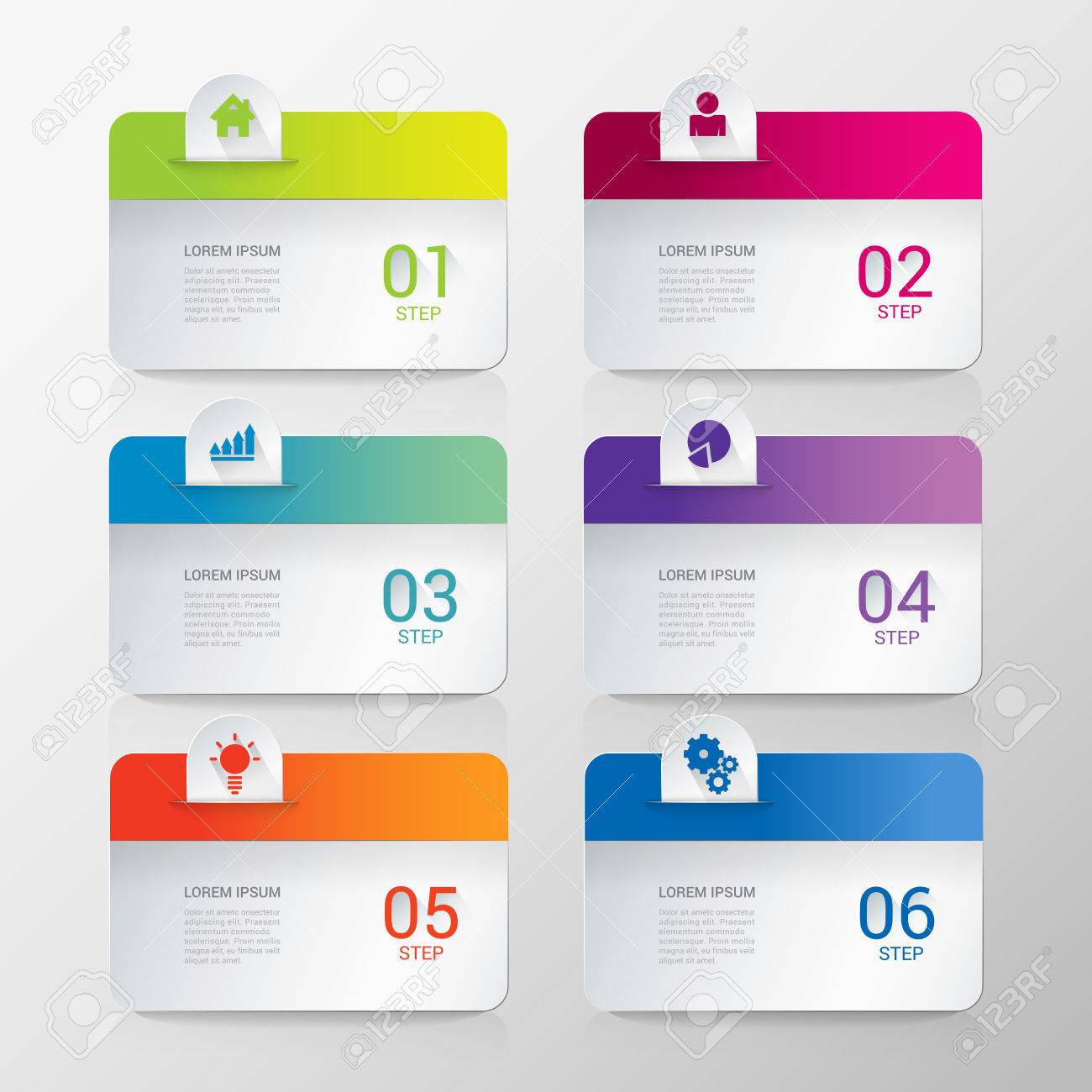 Simple Stylish Multicolor Rounded Rectangle Labels Background