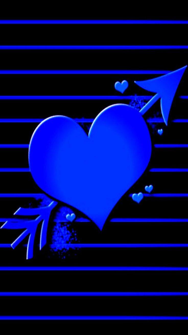 Black Blue Heart Wallpaper Love Background