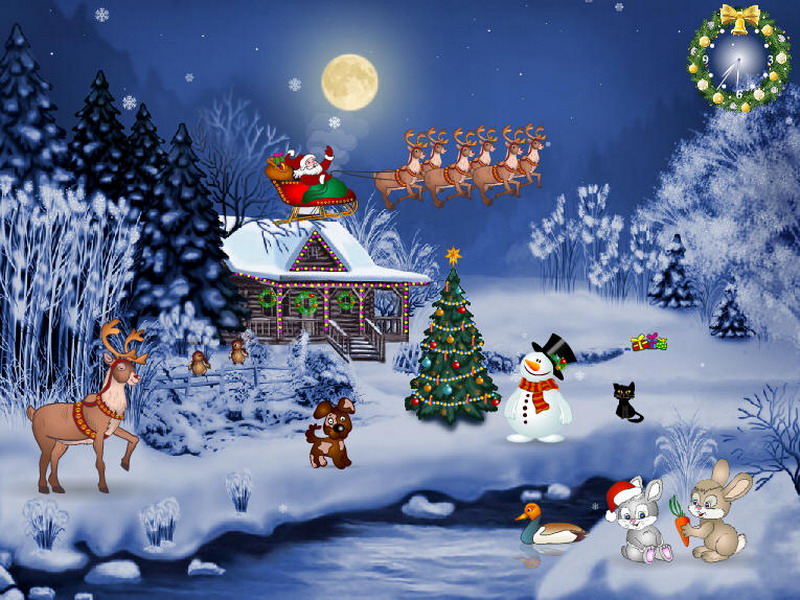 Free Christmas Screensaver   Christmas Evening   FullScreensaverscom 800x600