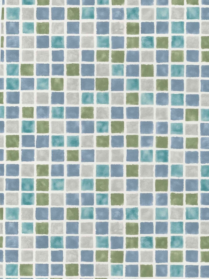 Blue Mosaic Tile Wallpaper Walls And Floors Dollhouse P