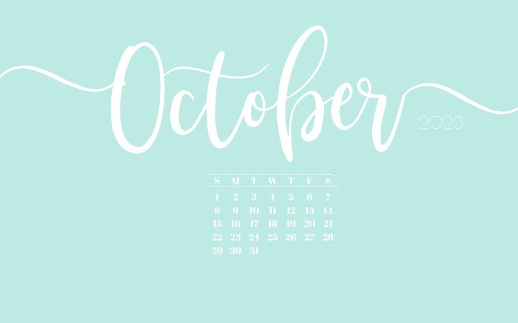 October Desktop Wallpaper Cute Calendar