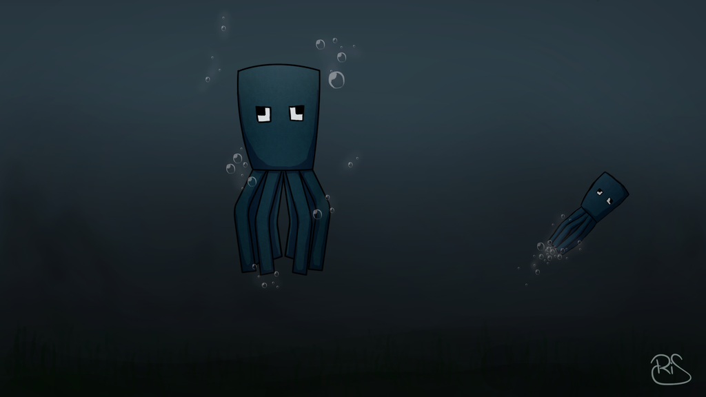 Minecraft drawing   Squid by RISgaming 1024x576
