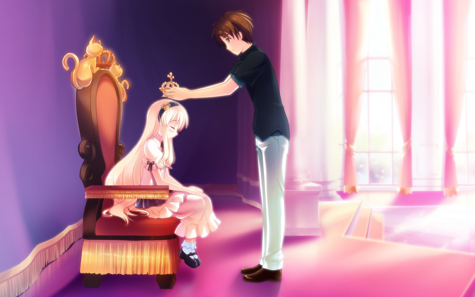 Cute Couple Love Fantasy Anime HD Wallpaper