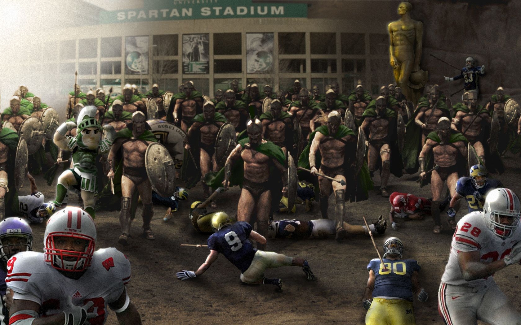  Spartan American Football Big Ten NCAA Michigan State Spartans 1680x1050