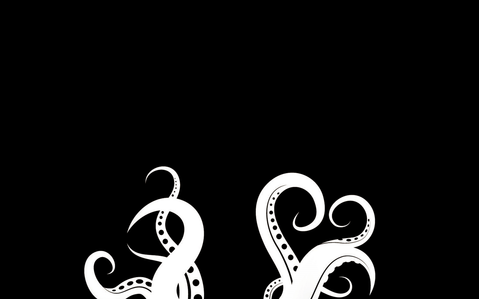 Cool Black And White Artwork Wallpaper Of Octopus Tentacles
