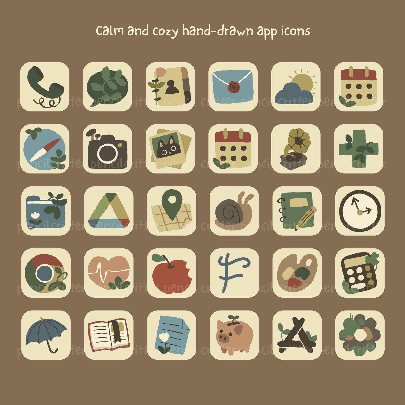 Vintage Cottagecore App Icons Wallpaper