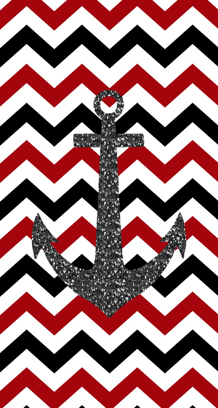 Cute Chevron with Anchors Wallpapers 744x1392
