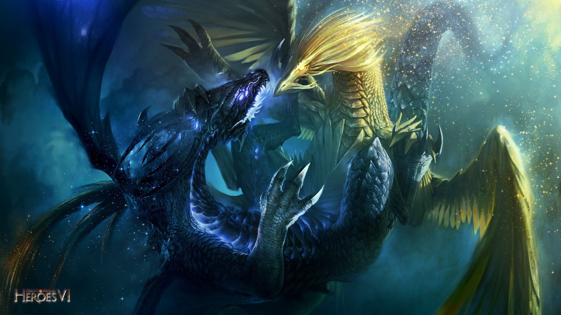 Heroes Dragons Battle Wings Wallpaper Background Full HD 1080p