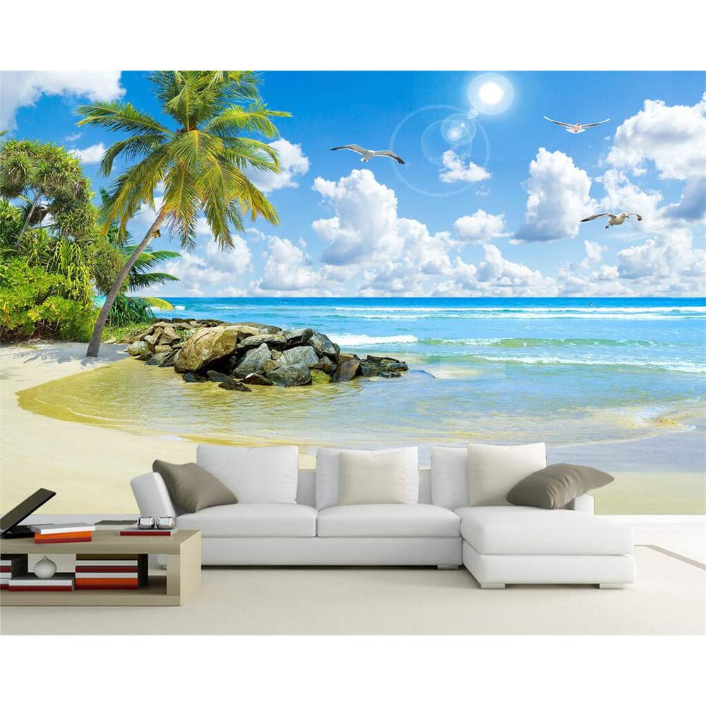 Amazon Gmyanbz Custom Wallpaper Seascape Coconut Tree Beach