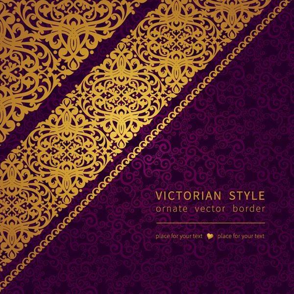 Purple Victorian Style Gold Graphics Collection My