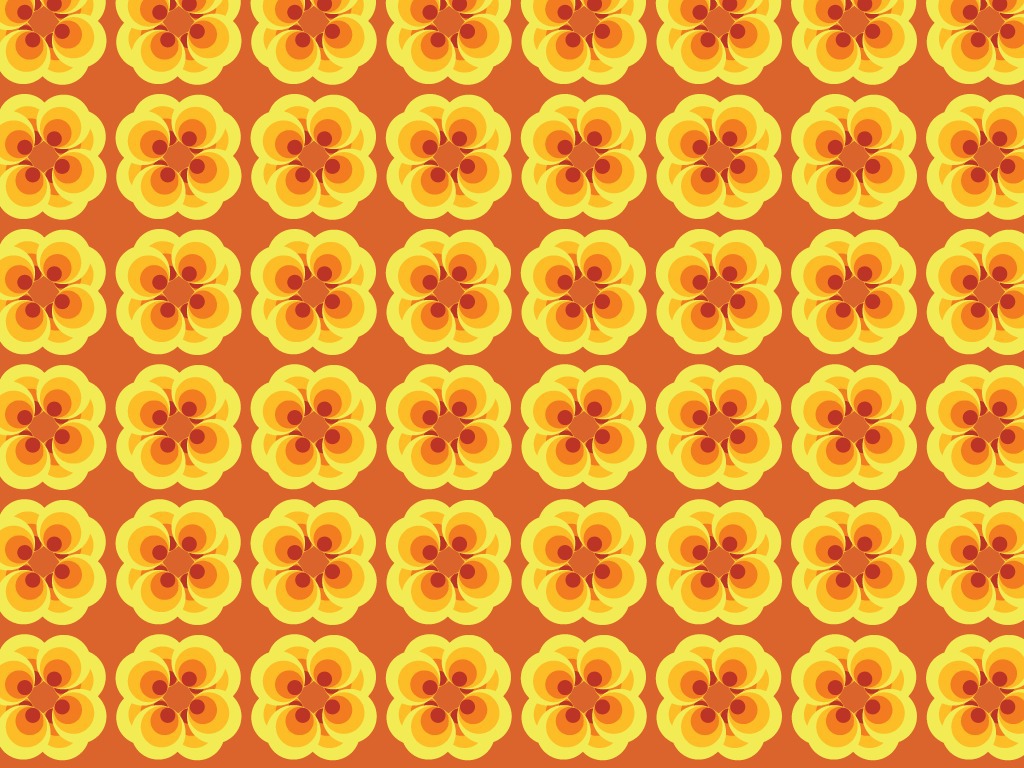 Wallpaper Flowers Retro 70s Patterns
