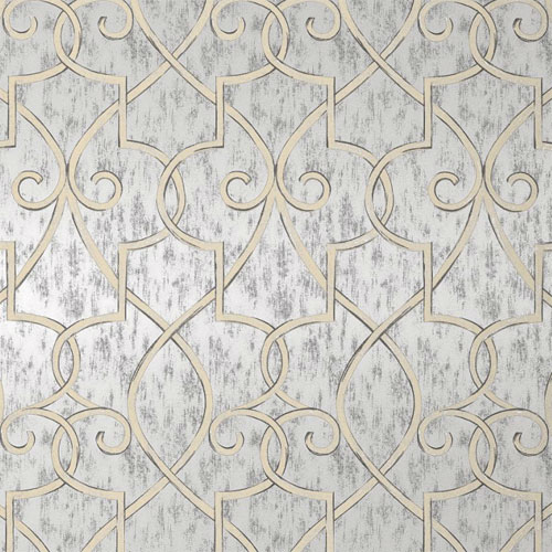 Lattice Wallpaper in Metallic Silver   Geometric Wallpaper   Wallpaper