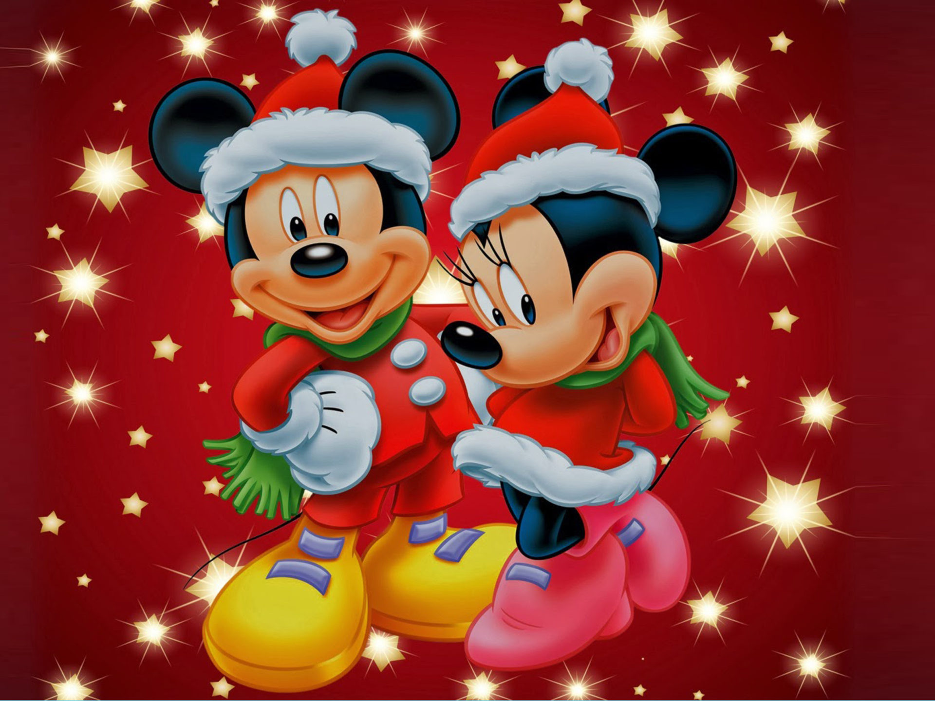 Mickey And Minnie Mouse Christmas Theme Desktop Wallpaper Hd For 1920x1440