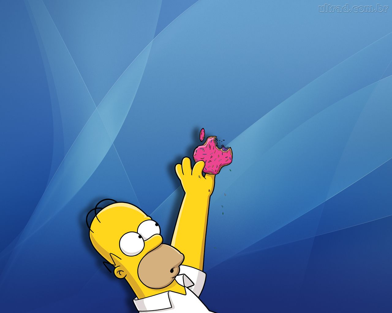 Homer Simpson Eat Apple Simpsons Wallpaper