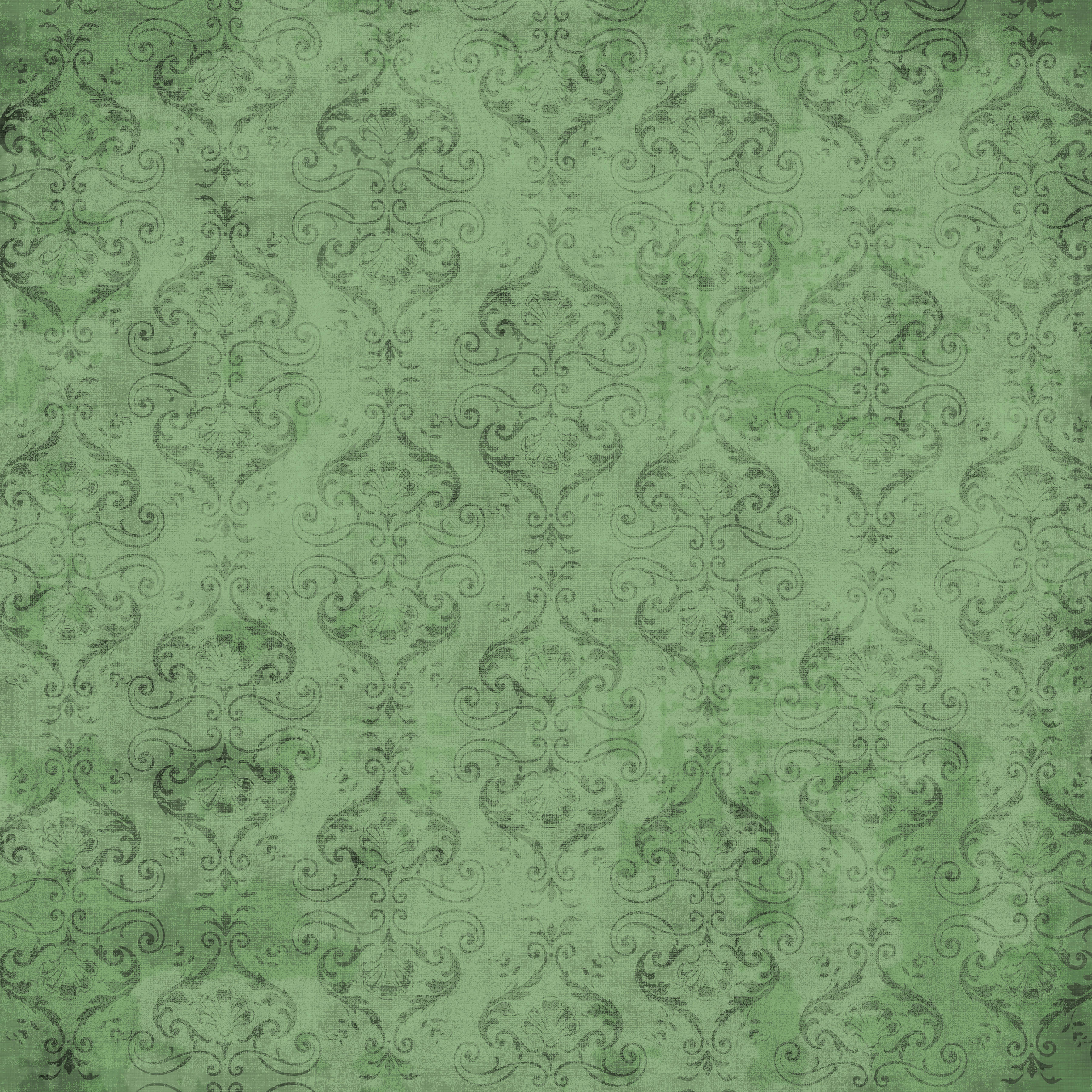 Damask Green Paper June In The Park Digital Scrapbooking Kit By