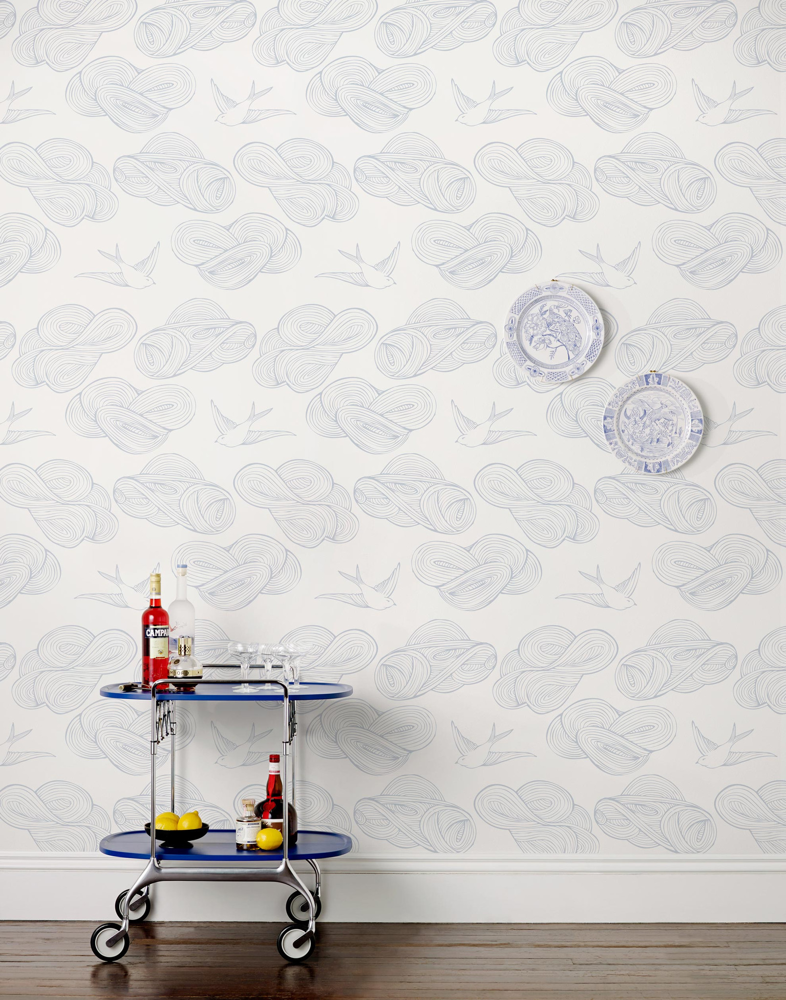 Hygge and West Daydream Wallpaper in Pearl Contemporary Bird