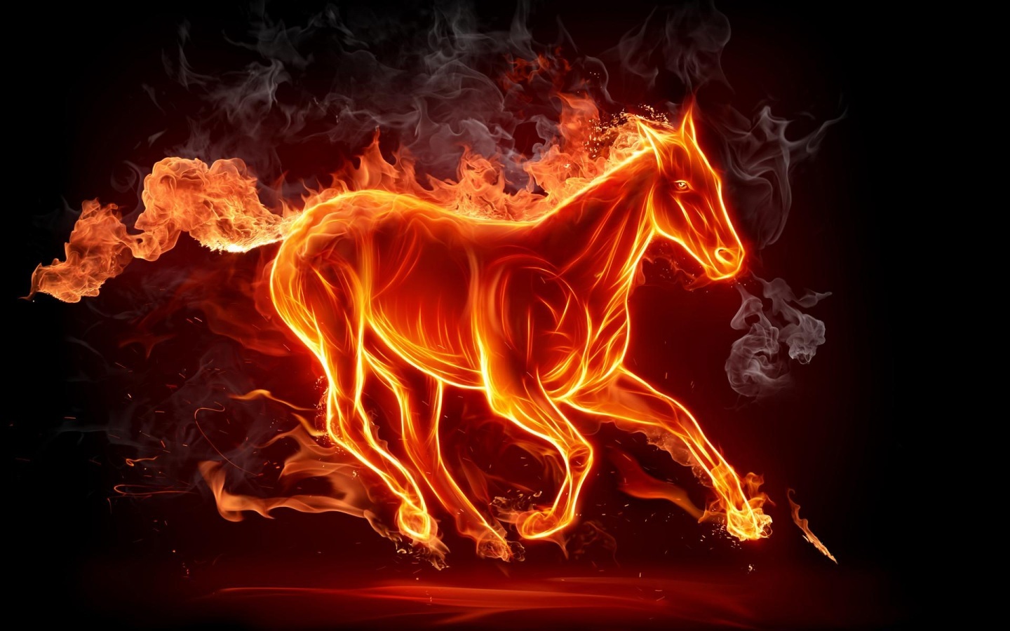 Fire Effect Horse In Hop With S