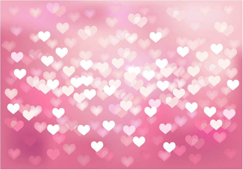 Free set of vector bokes hearts background with pink romantic heart