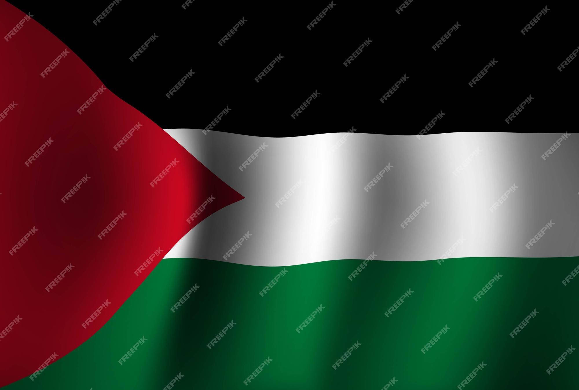 Premium Vector State Of Palestine Flag Background Waving 3d