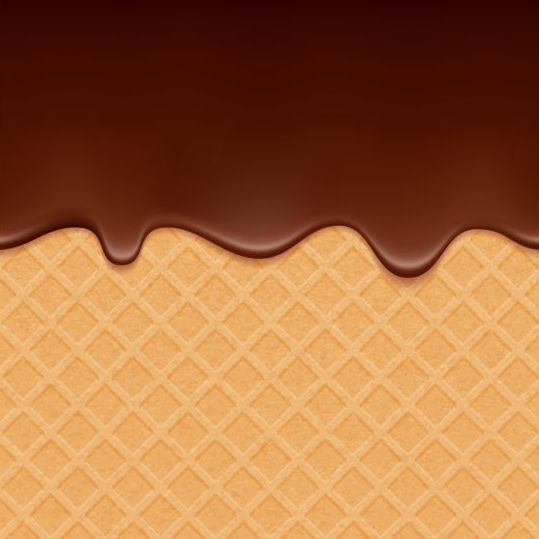 Chocolate Drop With Waffles Background Vector