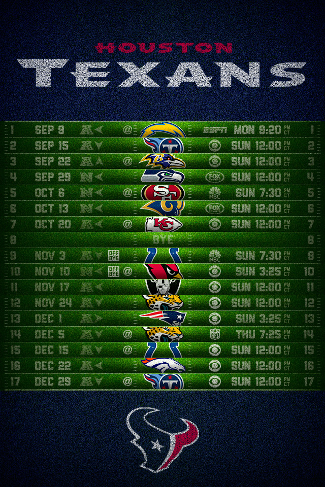 Houston Texans Football Schedule iPhone Wallpaper