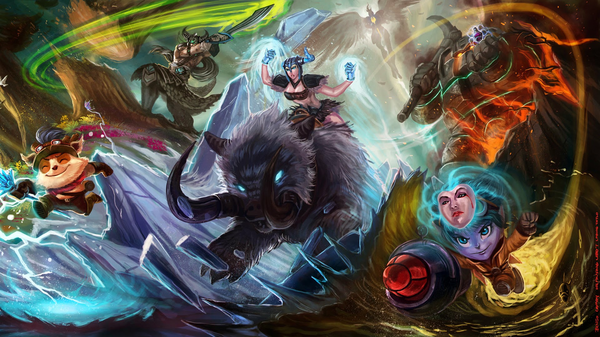 League Of Legends Champions Teemo Sejuani Tristana Tryndamere Nautilus
