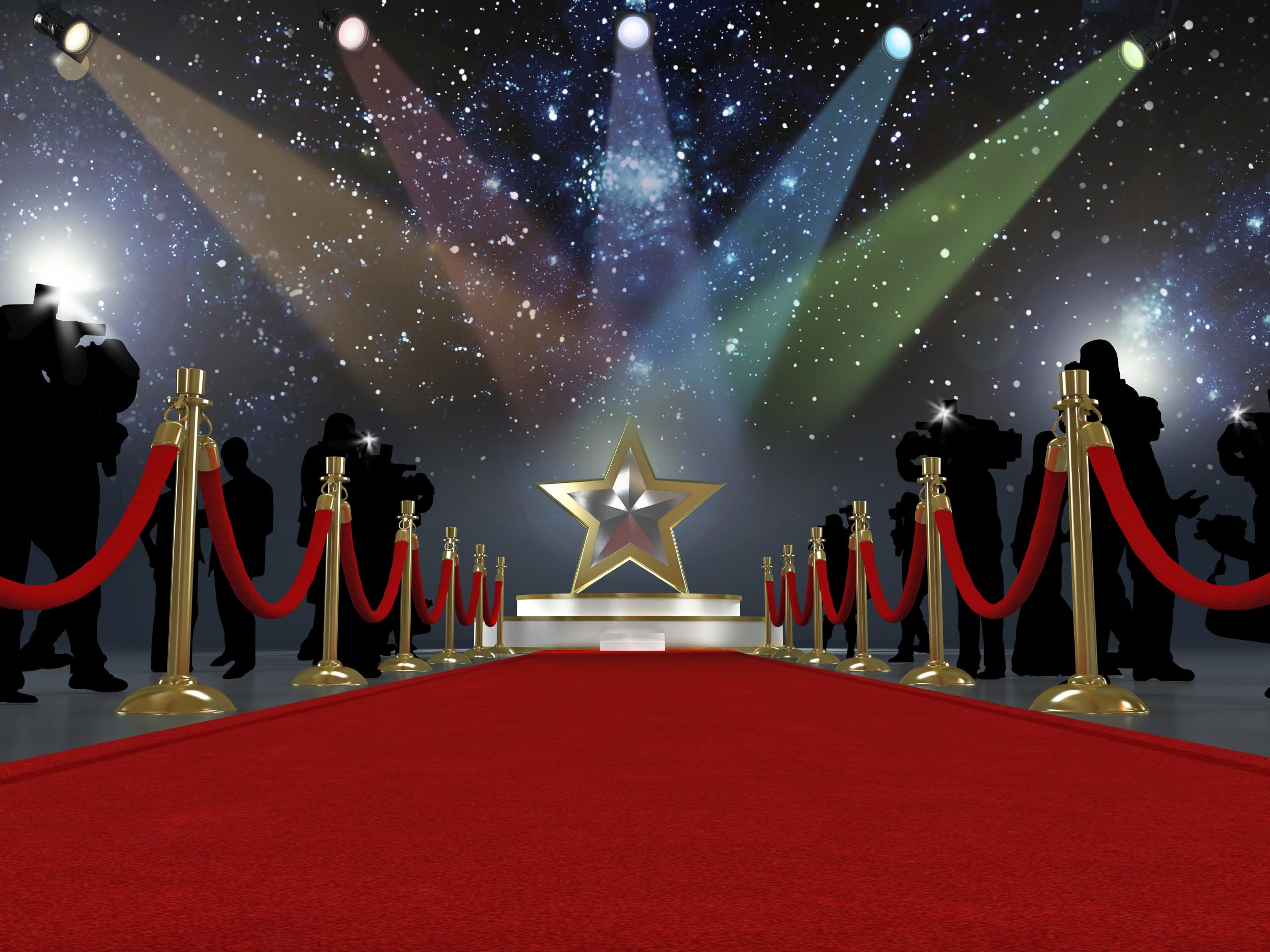 Red Carpets Hollywood Carpet And Silver Gown