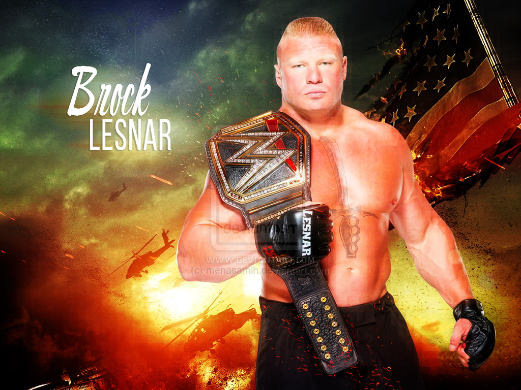 Brock Lesnar Wwe World Champion Wallpaper By Menasamih