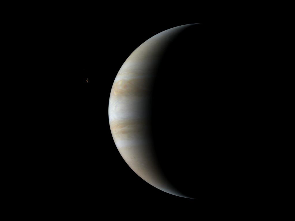 Crescent Jupiter Ed From Cassini Wallpaper And Background X