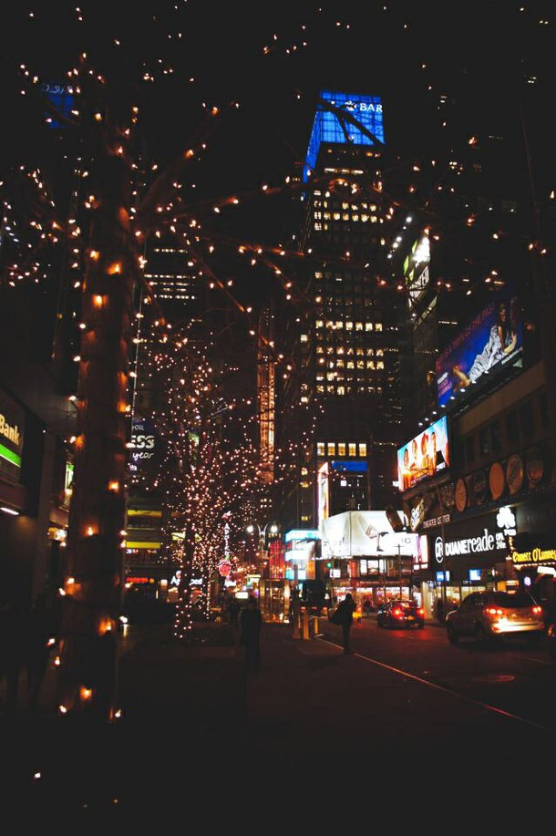 Lights New York Town Travel Wallpaper Winter