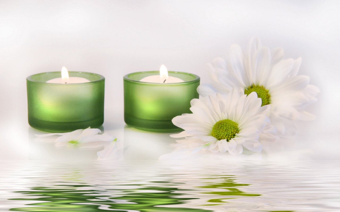 Flowers And Candles Wallpaper