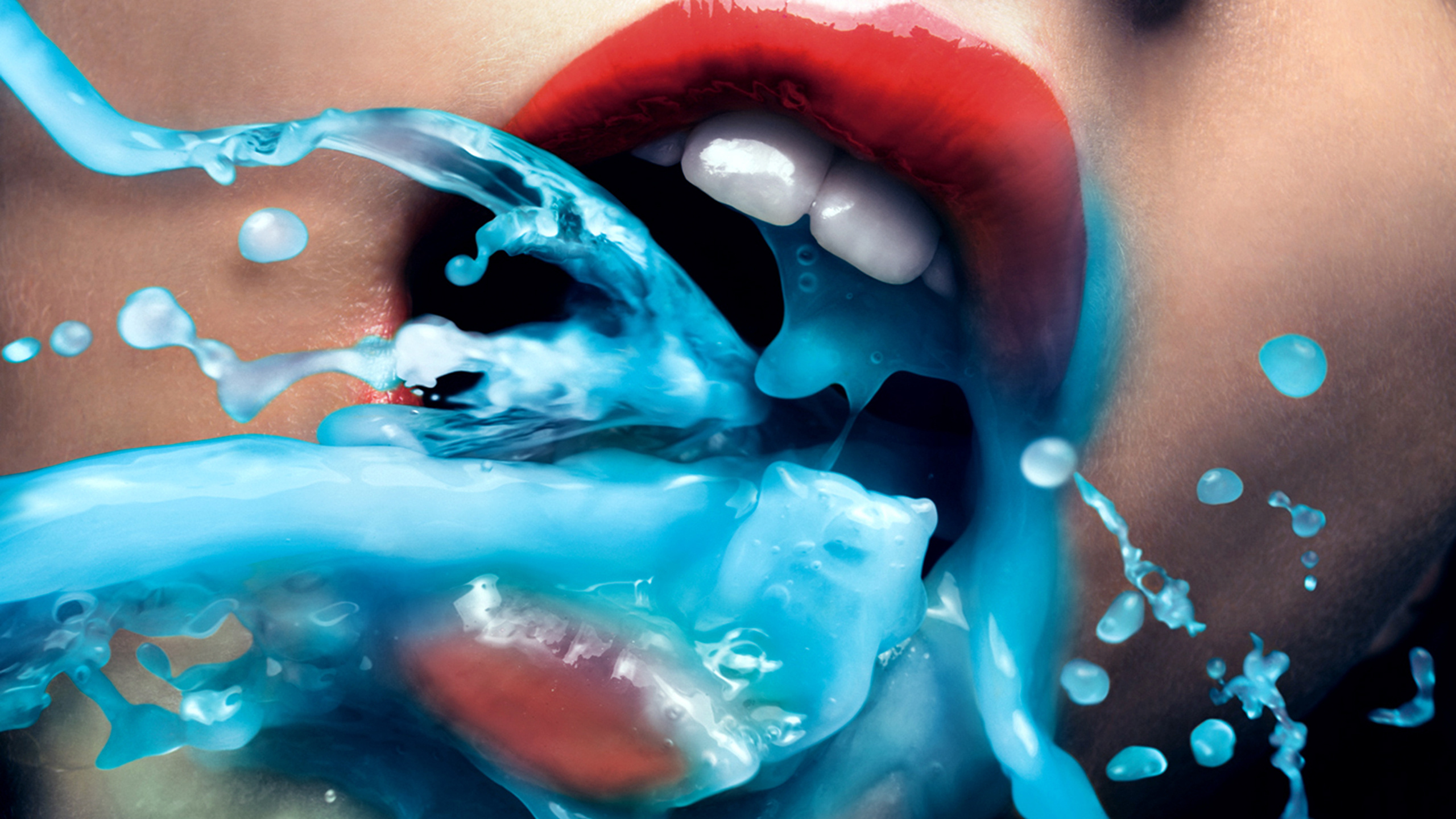 Girl Drinking Blue Water Desktop HD Wallpaper   StylishHDWallpapers