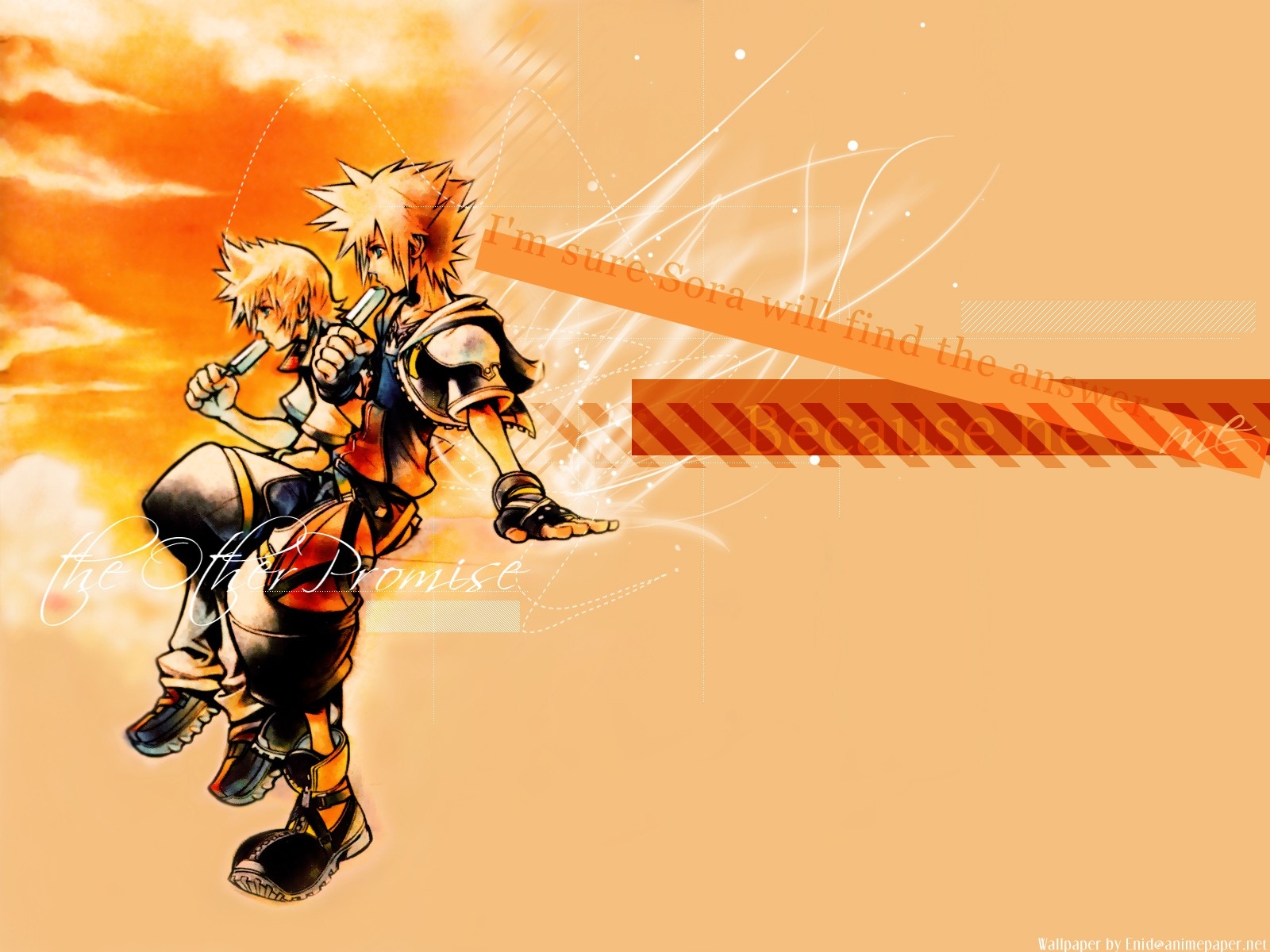 Kingdom Hearts Sora Roxas Popsicles Wallpaper
