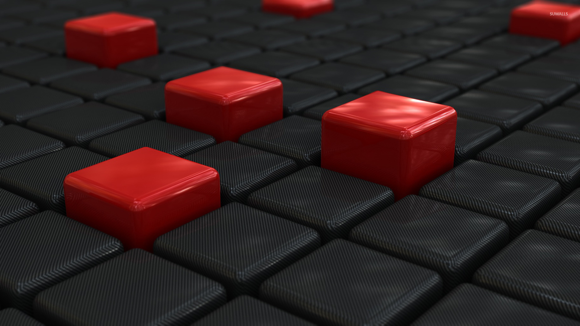 Black Red Cubes Wallpaper 3d