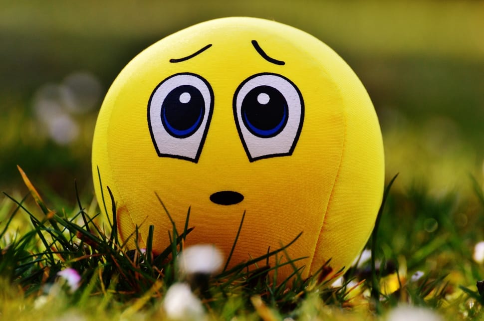 Yellow Sad Emoji Soft Toy Pre Smiley Ball