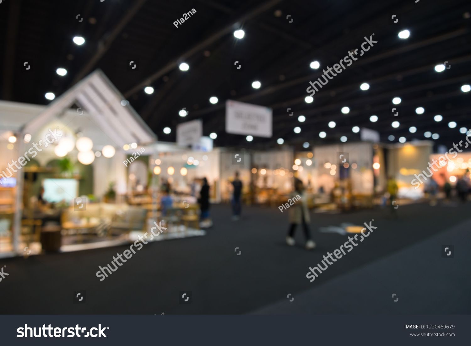 Abstract Defocused Blurred Of Public Trade Show Expo Event In