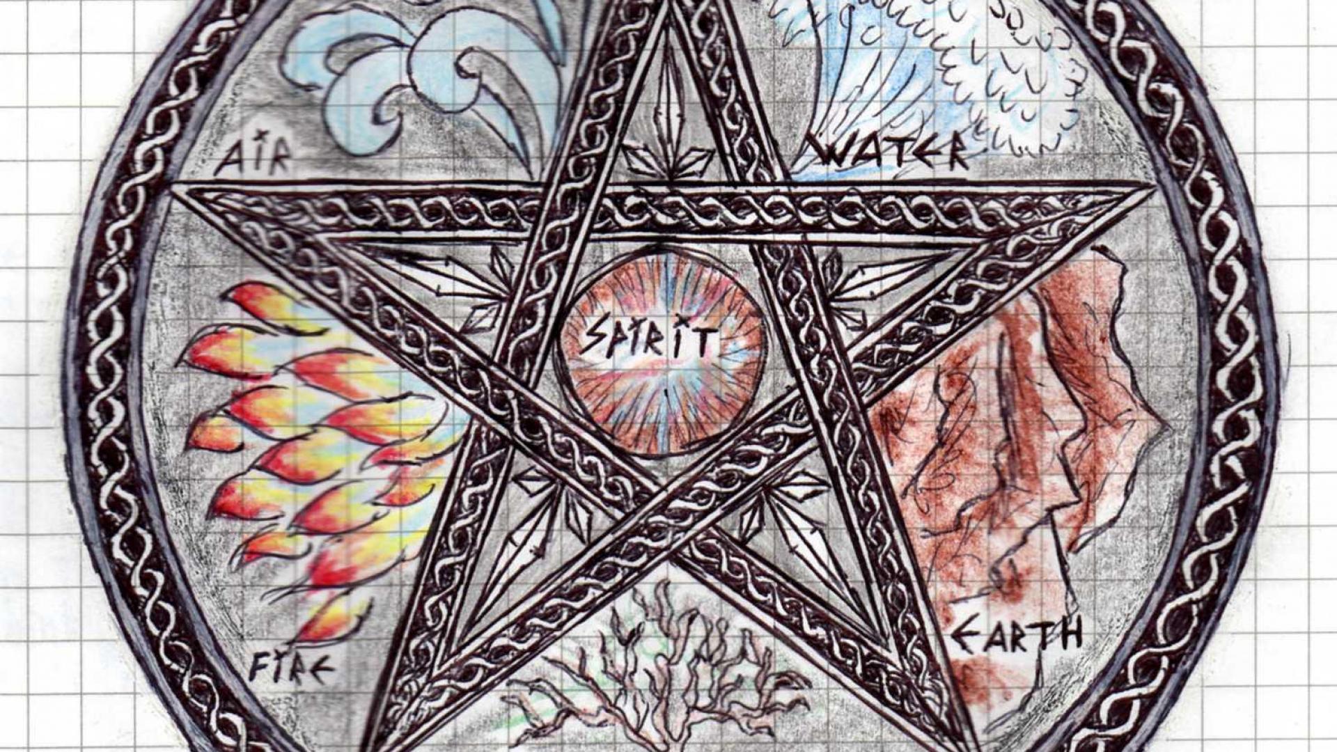 Wiccan Elemental Pentagram Wallpaper Hq Desktop