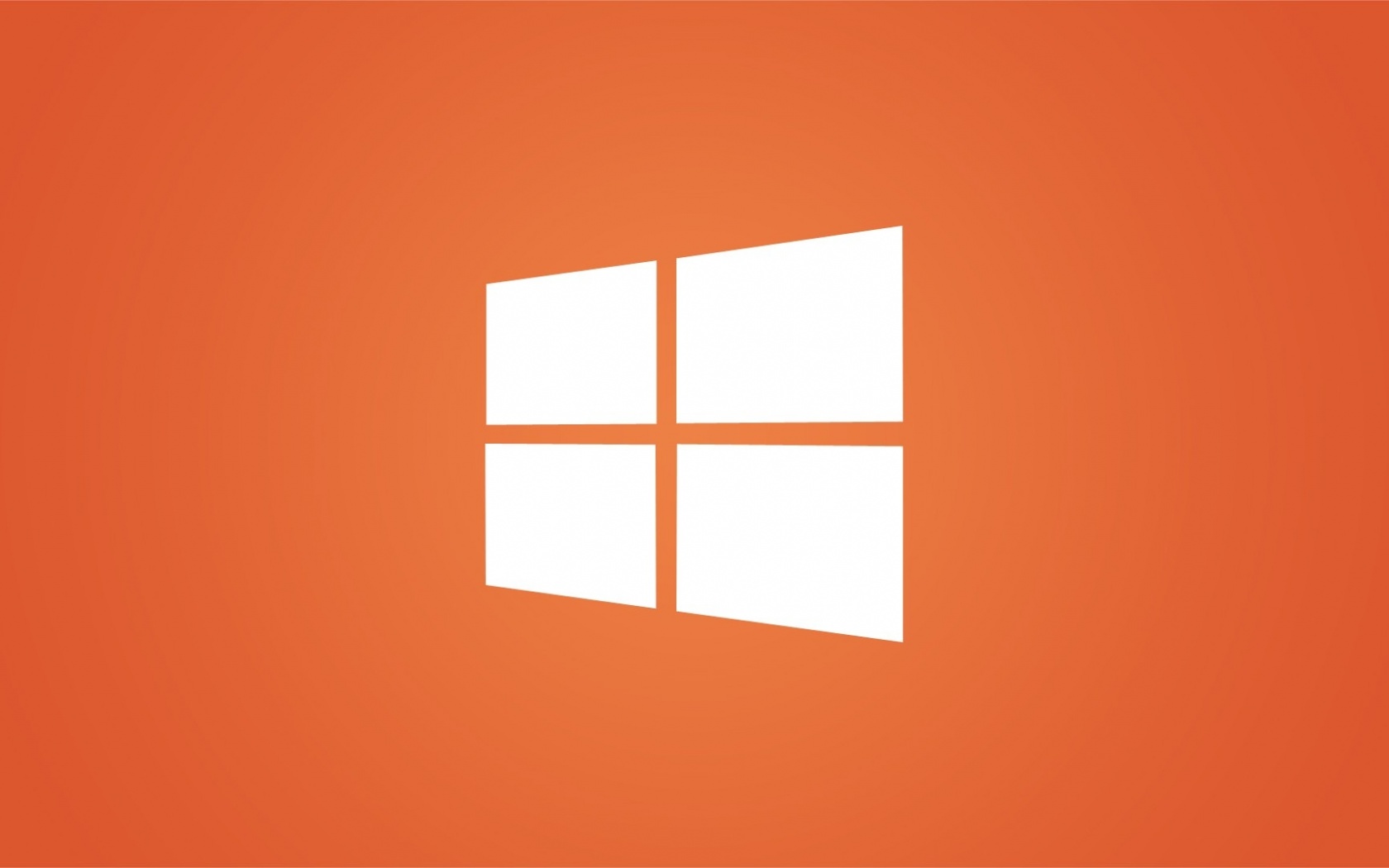 Clean Windows White Logo On Orange Desktop Pc And Mac Wallpaper