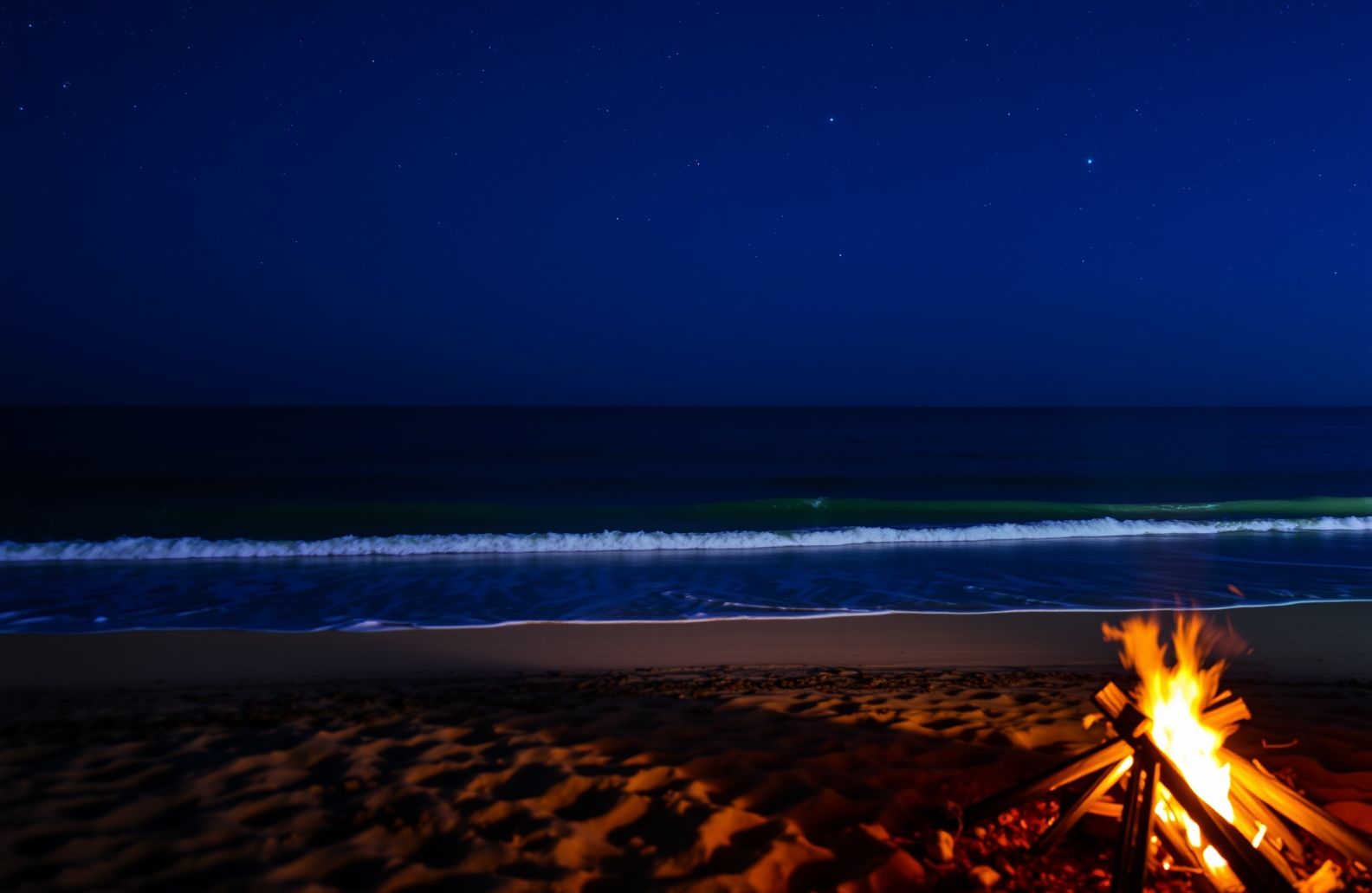 Beach Night Hd Wallpaper