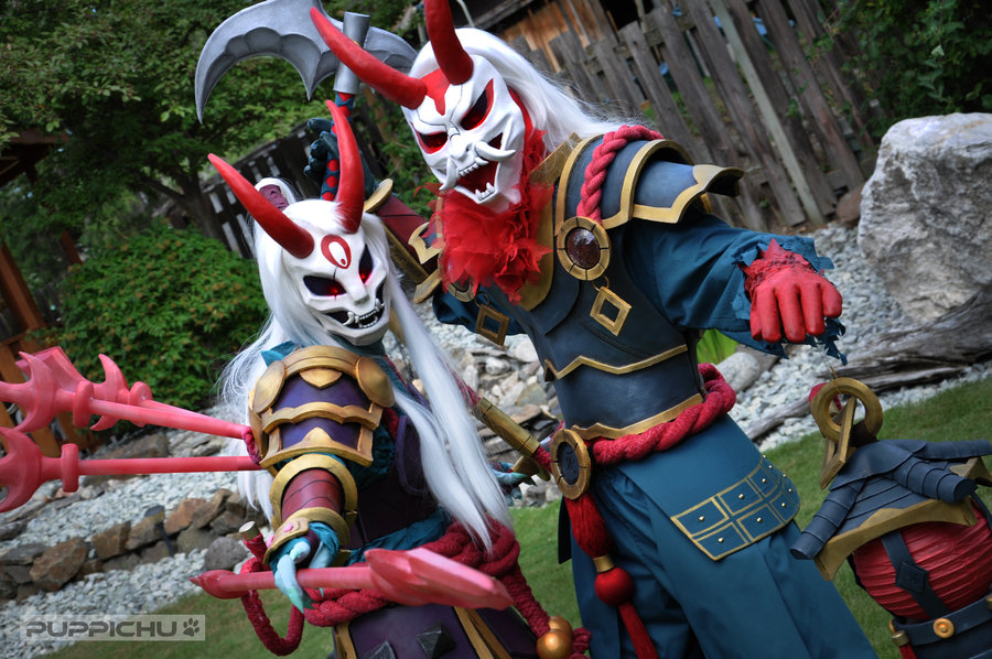 Blood Moon Kalista and Thresh by puppichu on