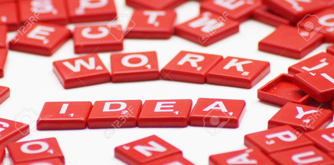 Work Idea Word With Crossword Background Stock Photo Picture And