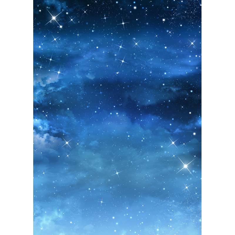 Photography Backdrop Space Blue Stars Shine Galax Newborn Baby