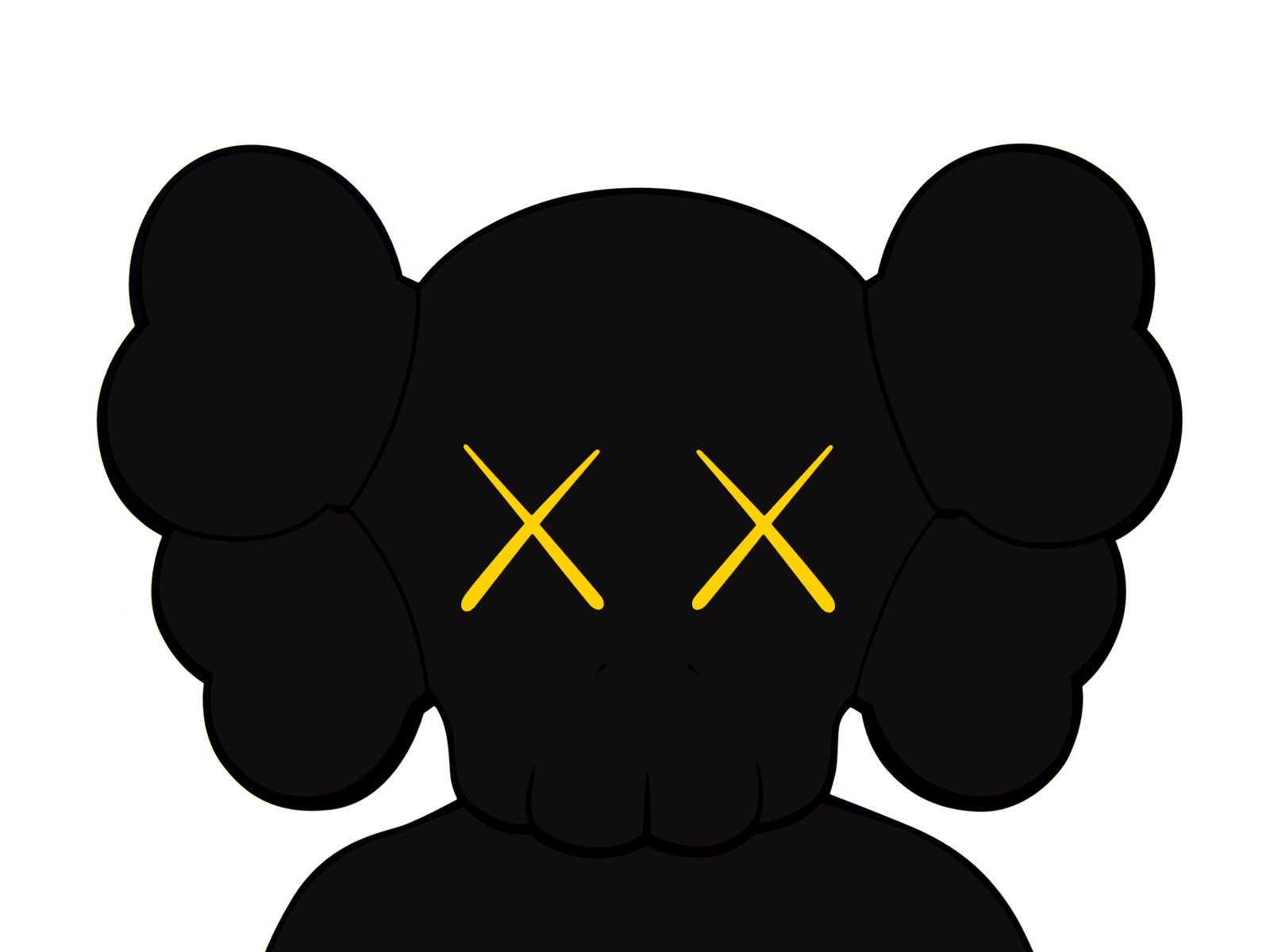 Kaws Panion Black Wallpaper Art